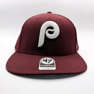 NWT Philadelphia Phillies '47 Captain Maroon Snapback Hat